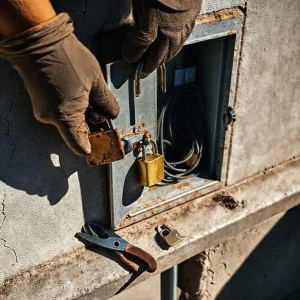 Фото по теме: Замена сломанного замка на дверце щитка